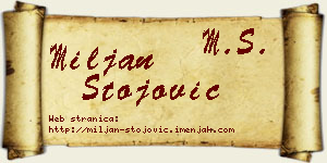 Miljan Stojović vizit kartica